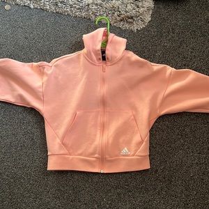 pink adidas athletic pullover cropped